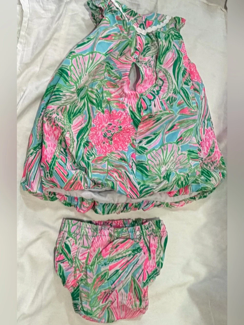 Lilly Pulitzer Set Baby 12-18M Paloma Floral Bubble Dress And Bloomer